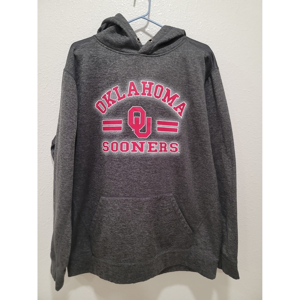 oklahoma sooners gray hoodie xl campus heritage long sleeve excellent shape